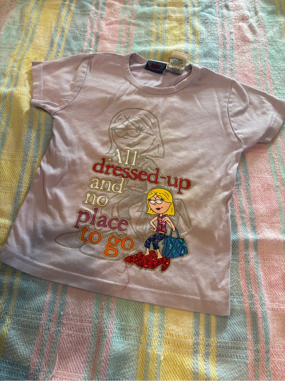 🔴 size 10/12 rare y2k Lizzie McGurie tshirt (stained) 100% cotton